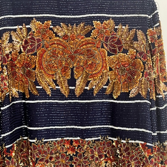 Papell Boutique vintage beaded jacket with 100% silk lining - Picture 4 of 8